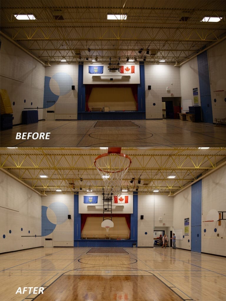 Brookwood Gymnasium Commercial Lighting Before & After